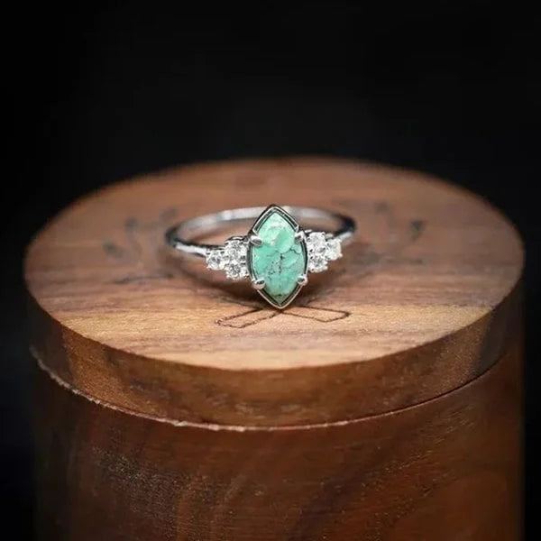 Naturlig Turkis Diamant Ring