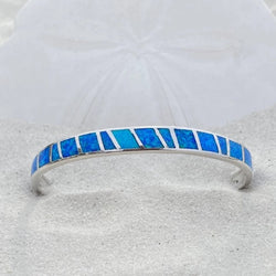 Blå og Sølv Opal Armbånd