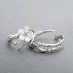 Vintage Hvid Blomster Justerbar Ring