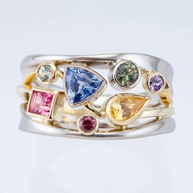 Vintage Farverig Zirconia Ring