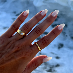 Vintage Naturale Gyldne Perlering