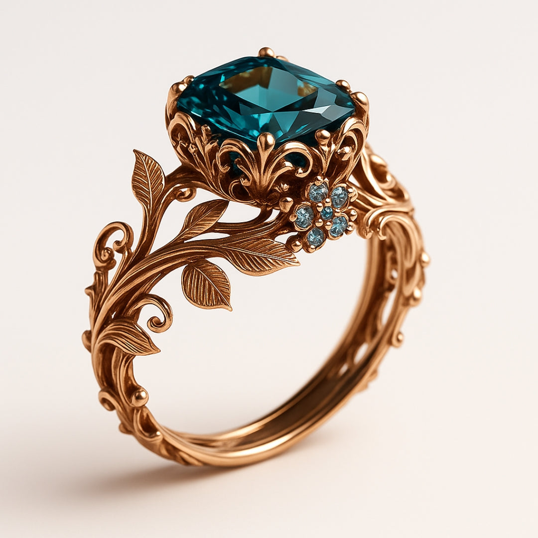 Natur Grøn Krystal Ring