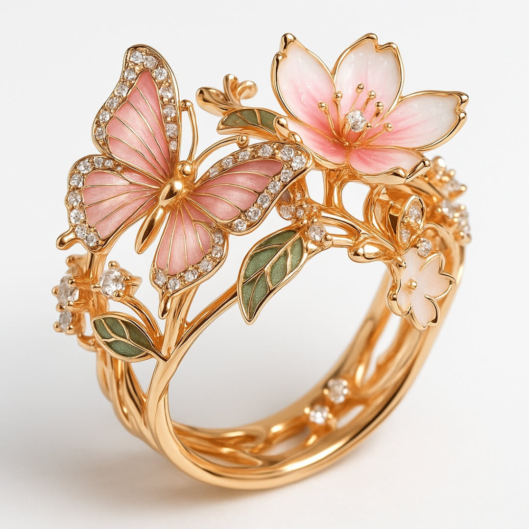 Nature Bright Sommerfugl Zirconia Ringe