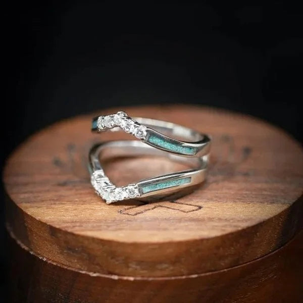 Naturlig Turkis Diamant Ring