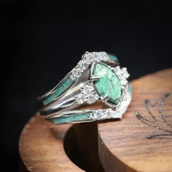 Naturlig Turkis Diamant Ring