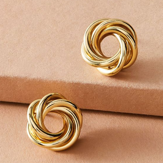 Vintage gyldne spiraleøreringe