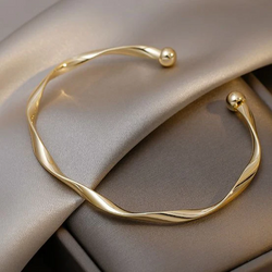 Elegant Gylden Åben Armbånd