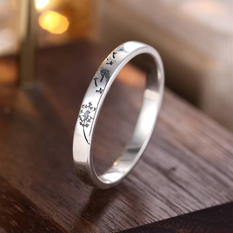Vintage sølv mælkeblomst ring