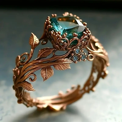 Natur Grøn Krystal Ring