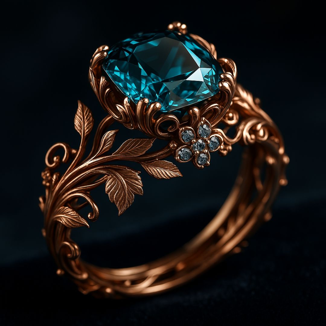 Natur Grøn Krystal Ring