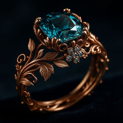 Natur Grøn Krystal Ring