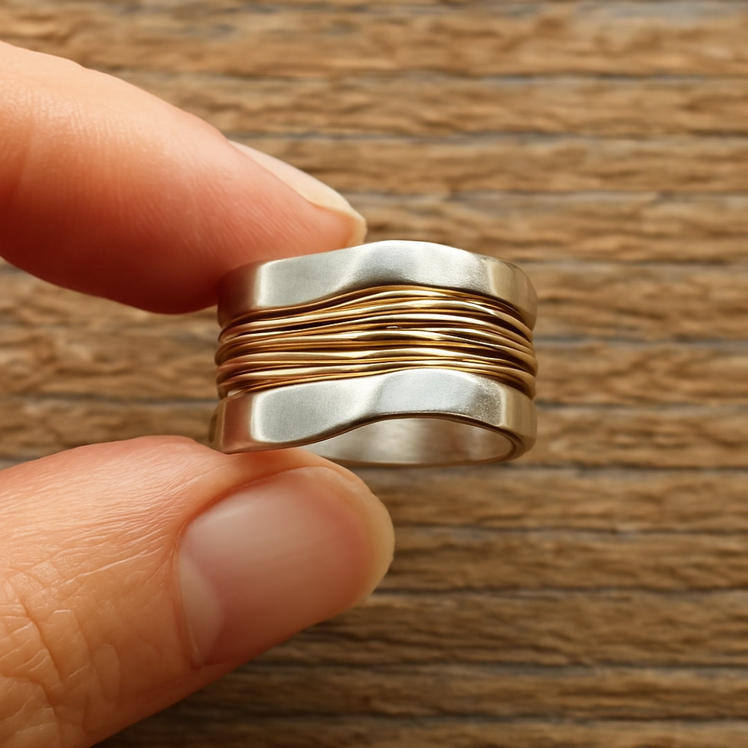 Sølv Guld Tråde Ringe