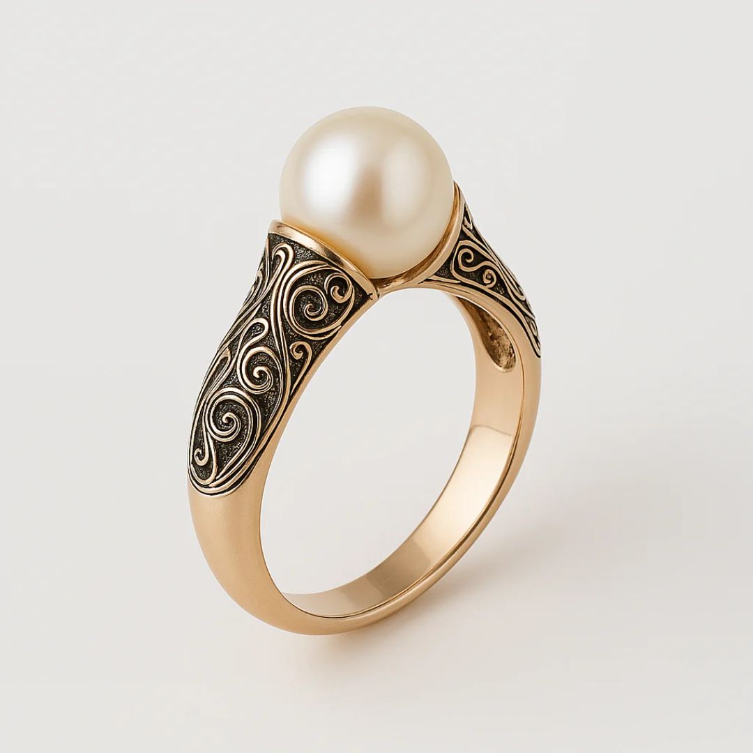 Vintage Perle Guld Ring