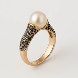Vintage Perle Guld Ring