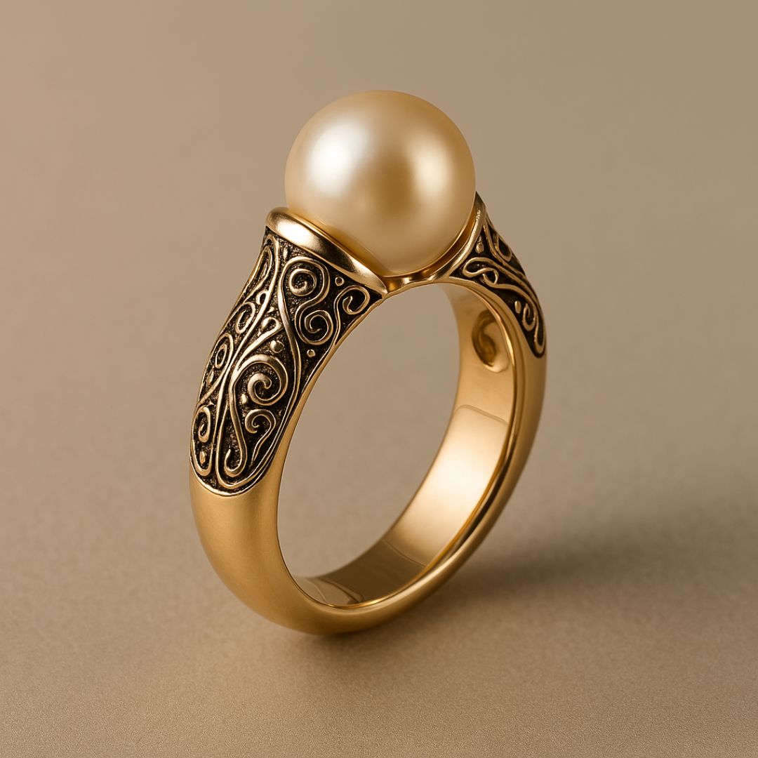 Vintage Perle Guld Ring