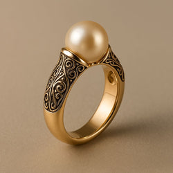 Vintage Perle Guld Ring