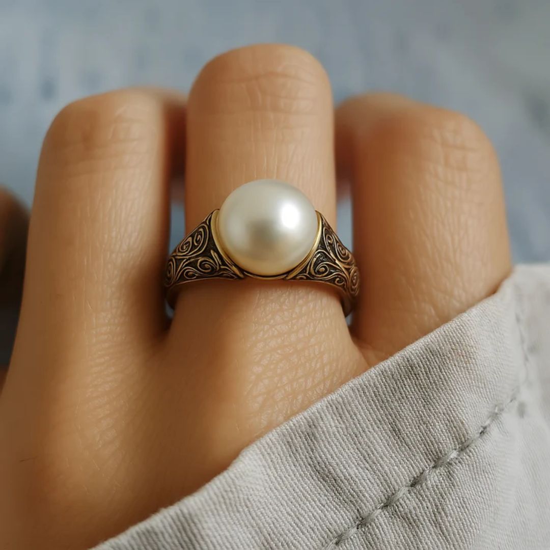 Vintage Perle Guld Ring