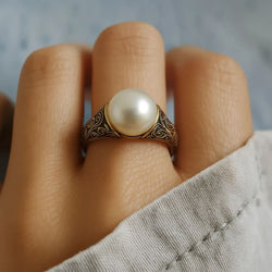 Vintage Perle Guld Ring