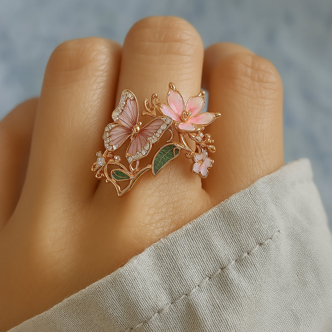 Nature Bright Sommerfugl Zirconia Ringe