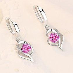 925 Sterling Sølv og Zirconia Inlæggede Blomsterøreringe
