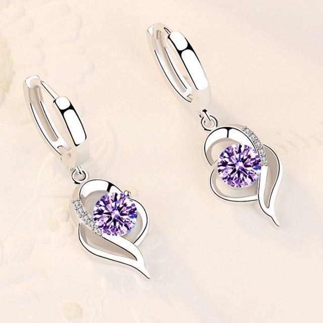 925 Sterling Sølv og Zirconia Inlæggede Blomsterøreringe