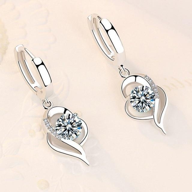 925 Sterling Sølv og Zirconia Inlæggede Blomsterøreringe