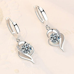 925 Sterling Sølv og Zirconia Inlæggede Blomsterøreringe