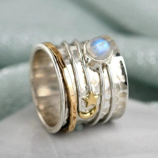 Stjerne og Måne Månestens Spinner Ring