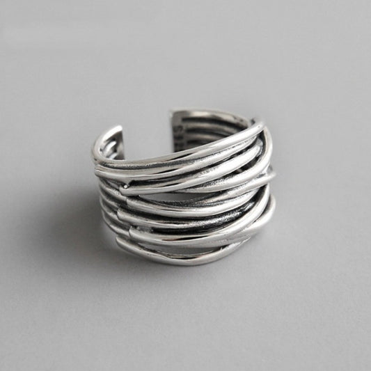 925 Sterling Sølv Justerbar Lagdelt RING
