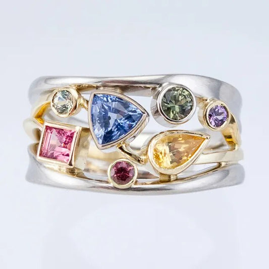 Vintage Farverig Zirconia Ring