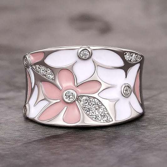 Vintage Blume Zirkonia Ring