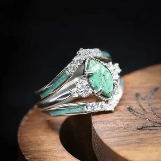 Naturlig Turkis Diamant Ring