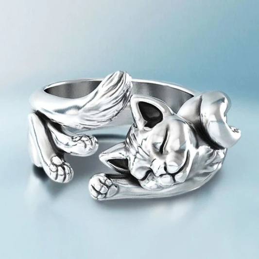 Vintage Justerbar Sølv Kitty Ring
