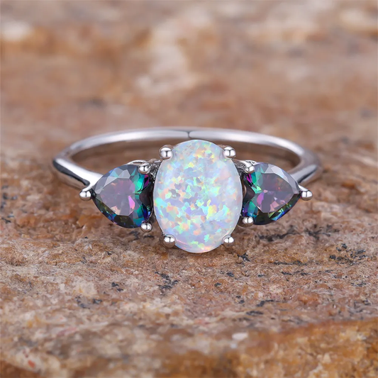 Vintage Bunte Opal Ring