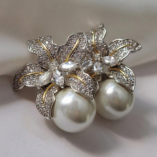 Elegant Blomst Perleørepynt