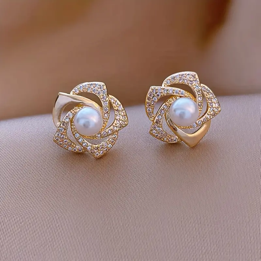 Elegant Lysende Spiral Perleøreringe