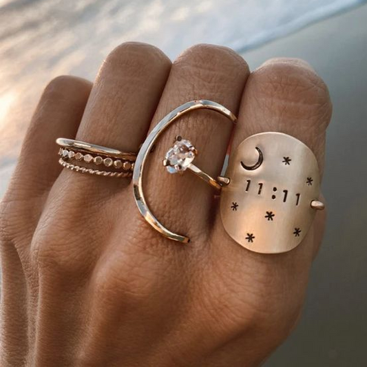 Vintage Mond Zirkonia Ring Sæt