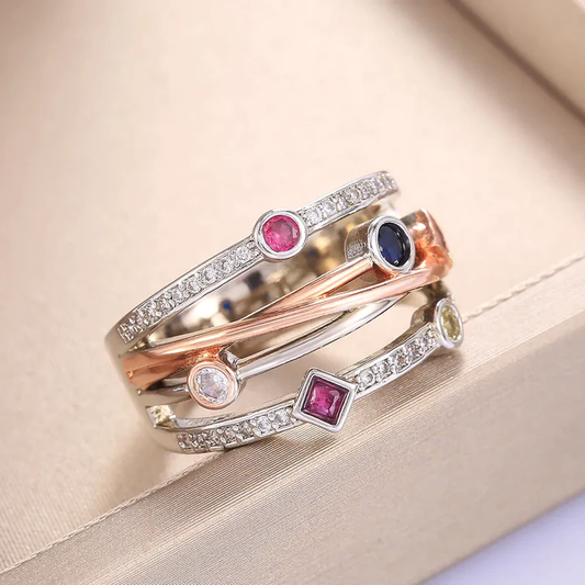 Vintage Bunte Høj Zirkonia Ring