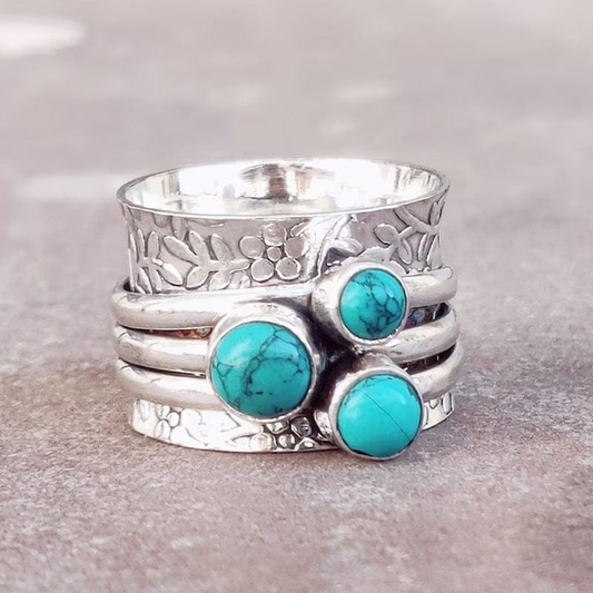 Vintage Samlerstykke Blå Ring