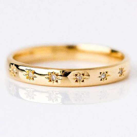 Vintage Guldsmykke & Zirconia Ring