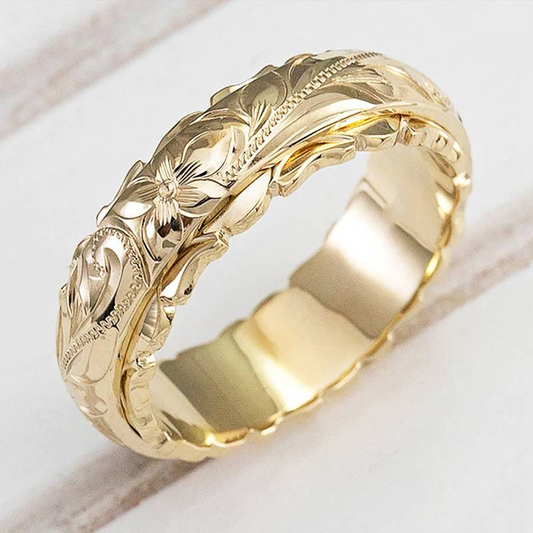 Vintage Guld Blomsterring