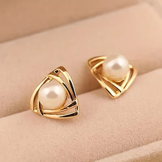Elegant Perle- og GoldenØreringe