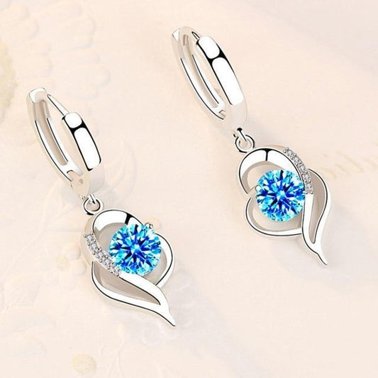 925 Sterling Sølv og Zirconia Inlæggede Blomsterøreringe